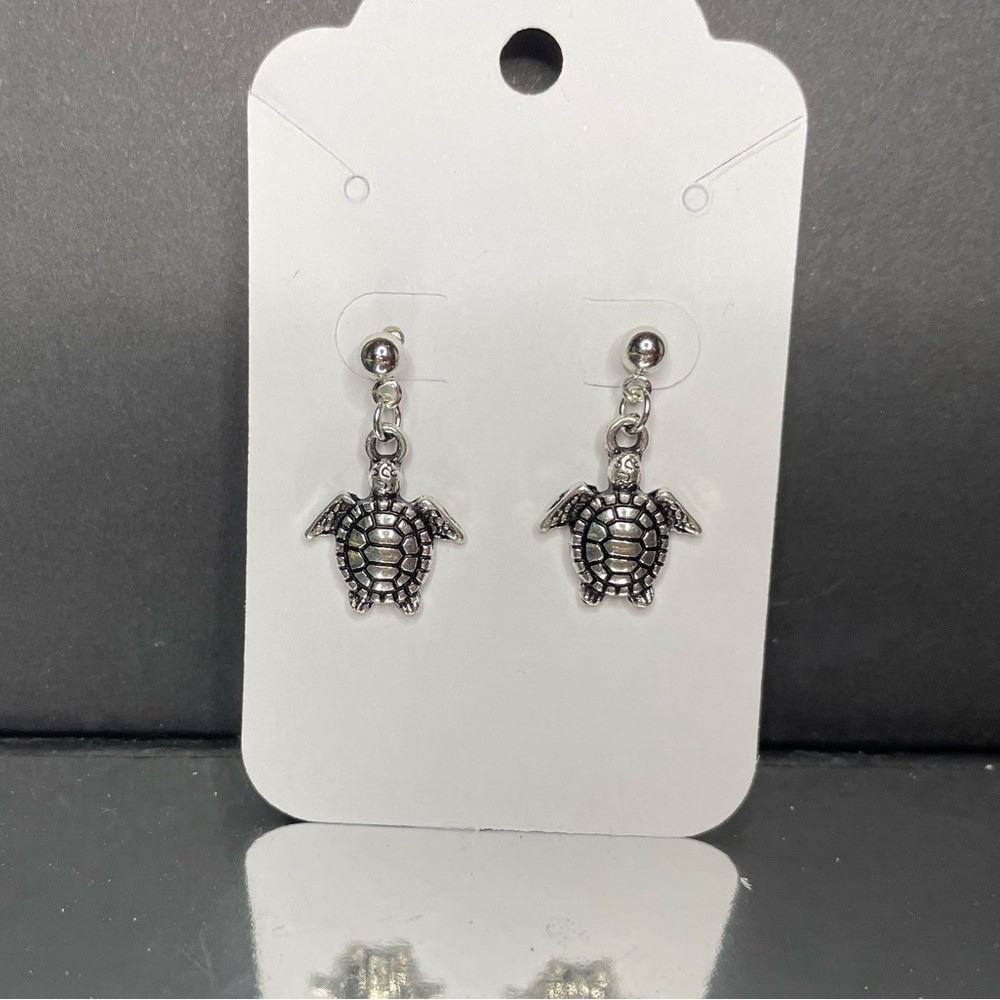 Handmade Turtle 10mm Stud Earrings